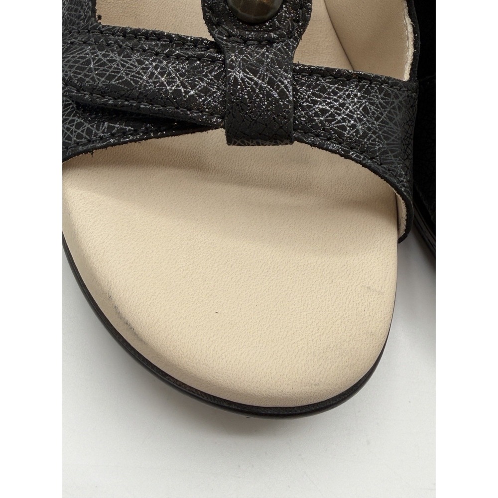 SAS Ginger Wedge Sandal,Women's 7.5 M,Black Leather Adjustable Straps,NEW/DEFCTS - Picture 14 of 16